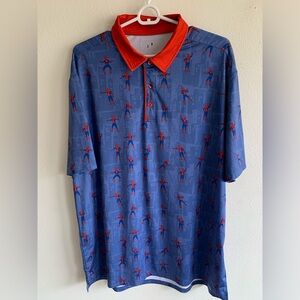 RSVLTS Spider-Man Graphic Polo Shirt Men’s L Meme Spider Man Web